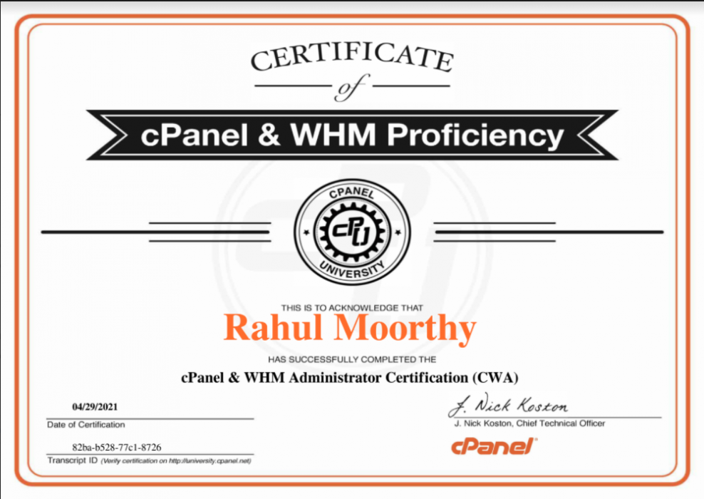 cPanel/WHM Administrator